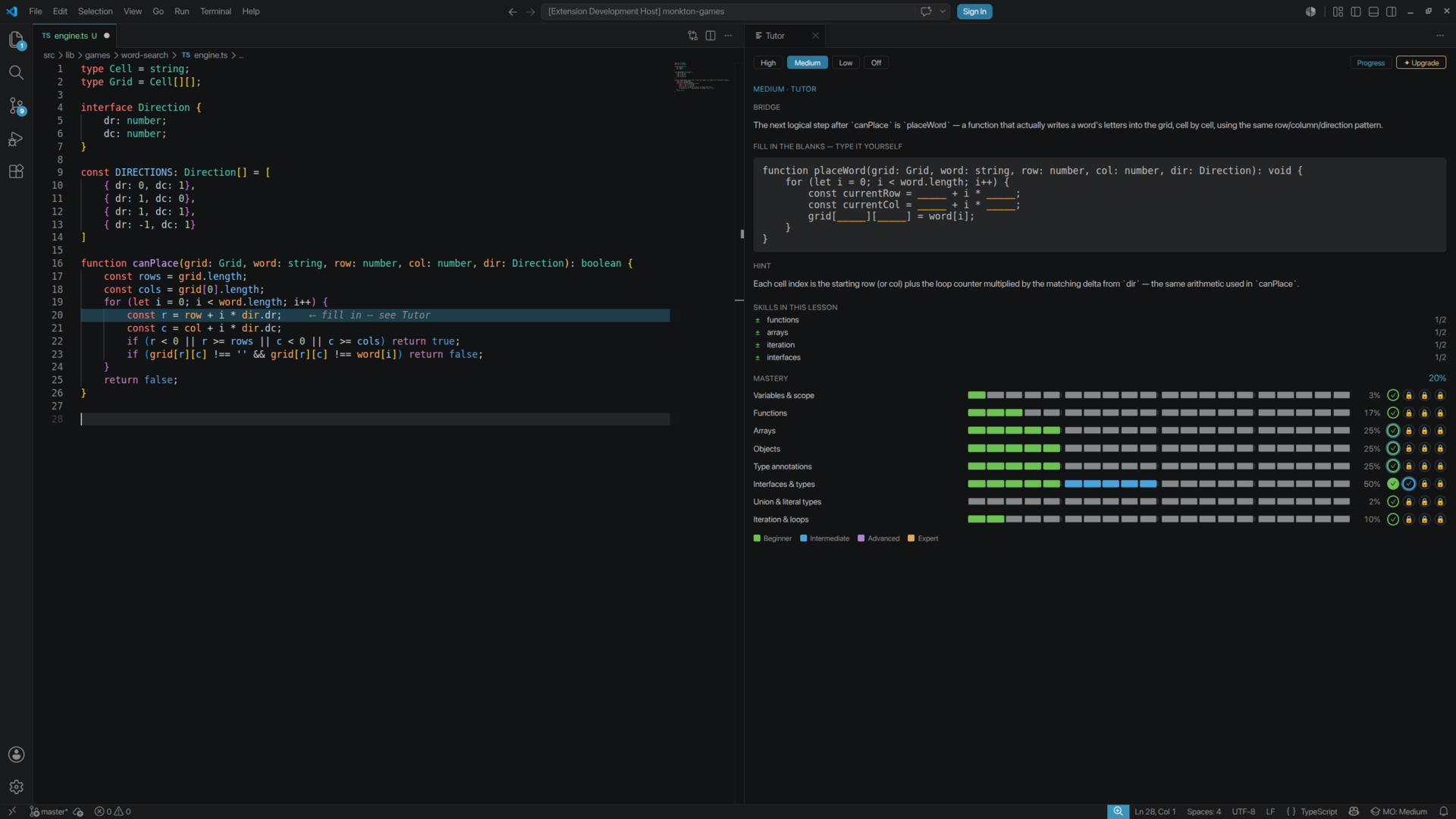 VS Code with the Midnight Oil tutor